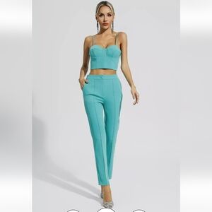 NWT Catchall Leslie Blue Blazer 2pcs Set, Pants And Vest, Runs Small, Can Fit S